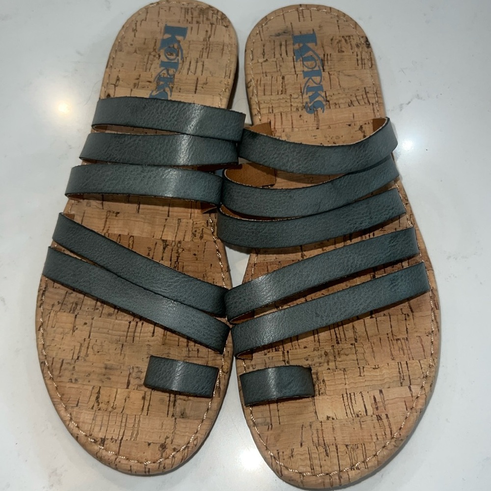 Kork-Ease Black and Brown Sandals